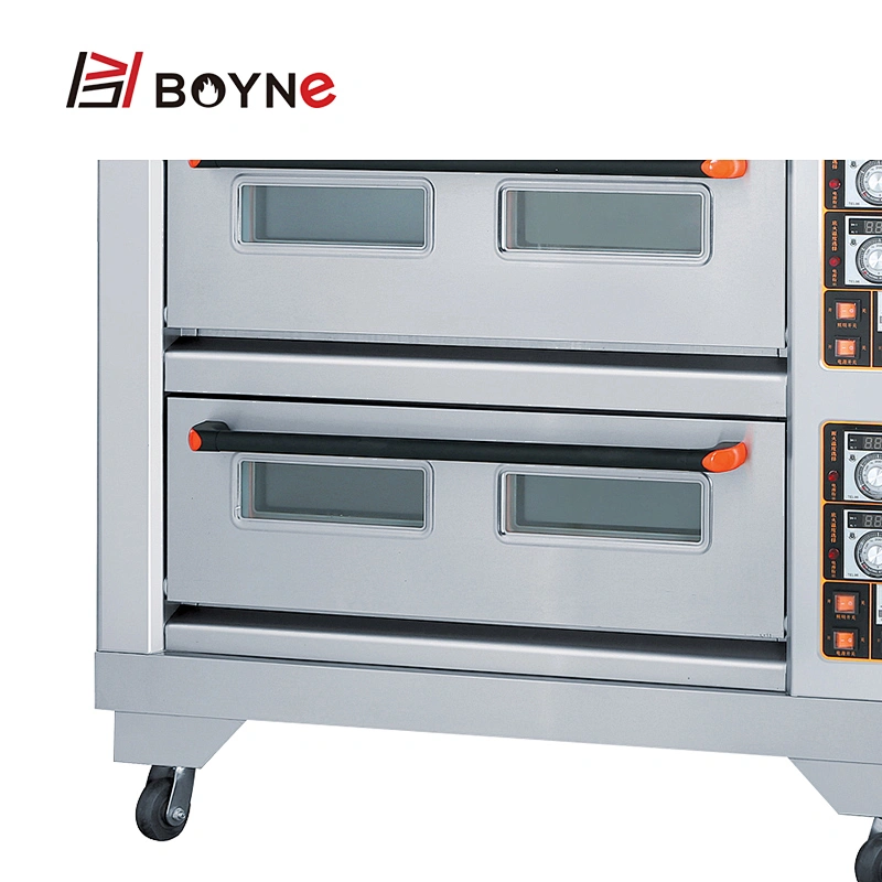 CE Commercial Bakery Stainless Steel Bakery Bread Electric Three Deck  Nine Trays Oven For Sale