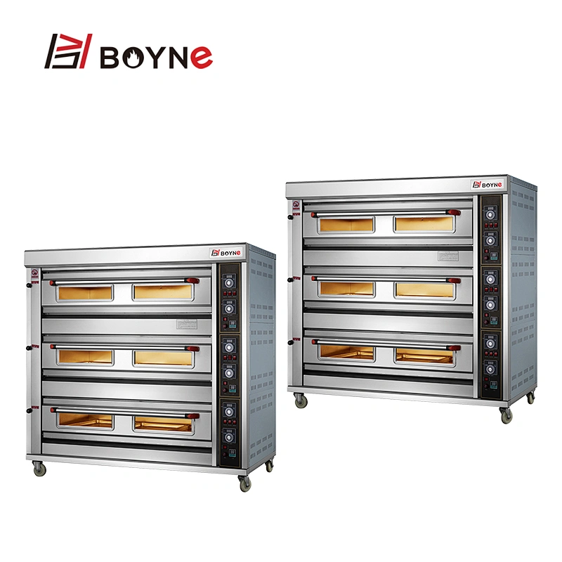 Commercial Big Capacity Gas Three Layers Nine Trays  Bakery Deck Oven For Baking