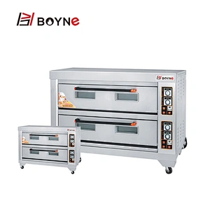 Commercial Temperature Control Baking Double Deck Six Trays Bread Bakery Oven