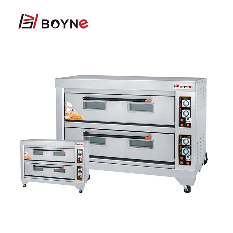Commercial Temperature Control Baking Double Deck Six Trays Bread Bakery Oven