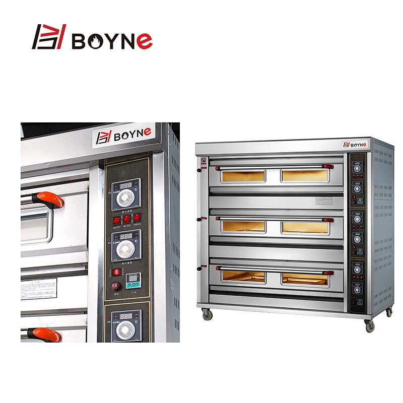 Commercial Big Capacity Gas Three Layers Nine Trays  Bakery Deck Oven For Baking