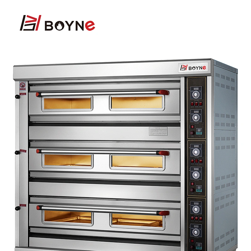Commercial Big Capacity Gas Three Layers Nine Trays  Bakery Deck Oven For Baking