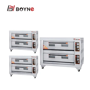 Stainless Steel Commercial Kitchen Gas Bakery Two Deck Six Tray Oven