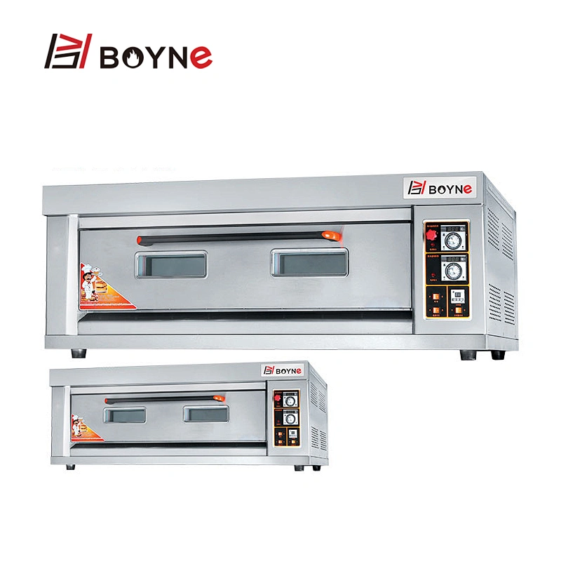 Commercial Bakery Shop Stainless Steel Gas One Deck Three Trays Bread Bakery Oven