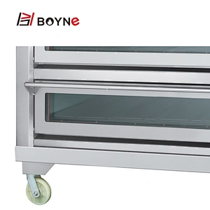 380V Microcomputer Control Commercial Stainless Steel Two Deck Six Trays Bakery Oven