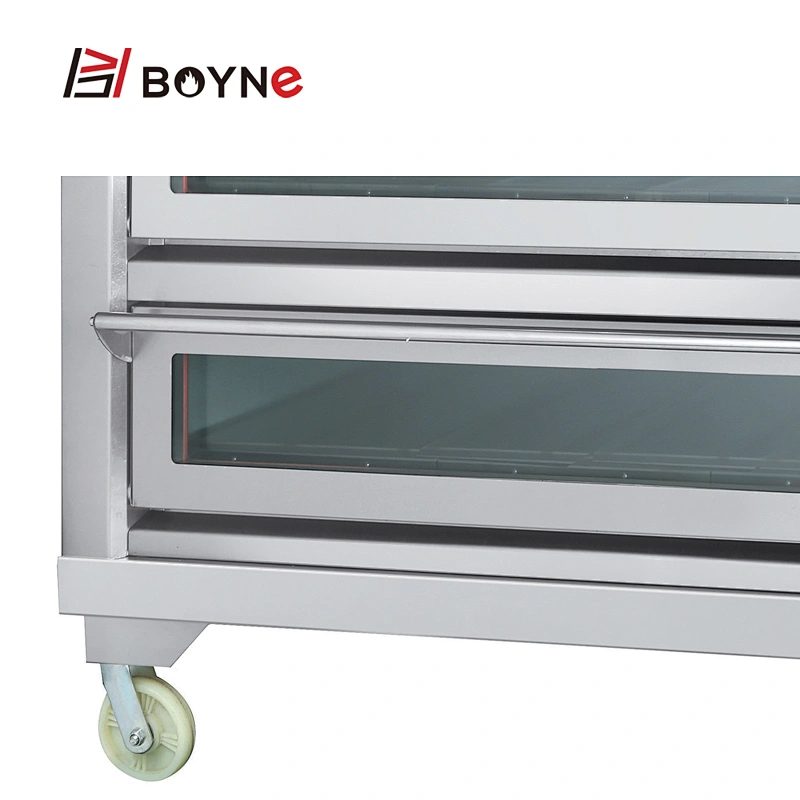 380V Microcomputer Control Commercial Stainless Steel Two Deck Six Trays Bakery Oven