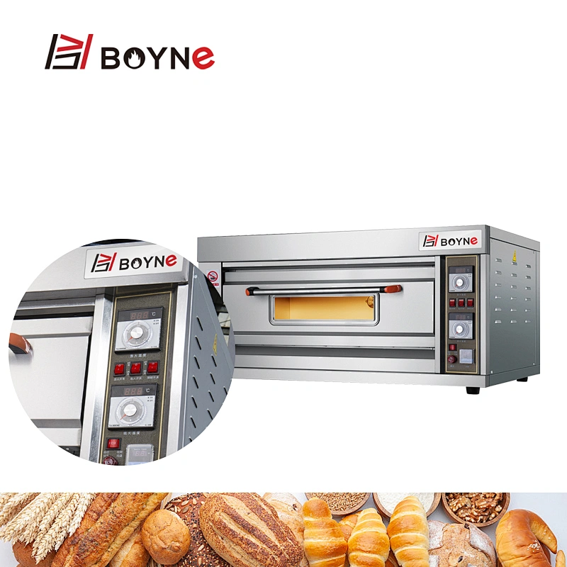 Bakery shop Stainless Steel Single Deck Two Trays Commercial Bakery Deck Oven