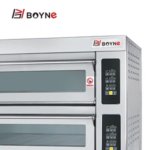380V Microcomputer Control Commercial Stainless Steel Two Deck Six Trays Bakery Oven