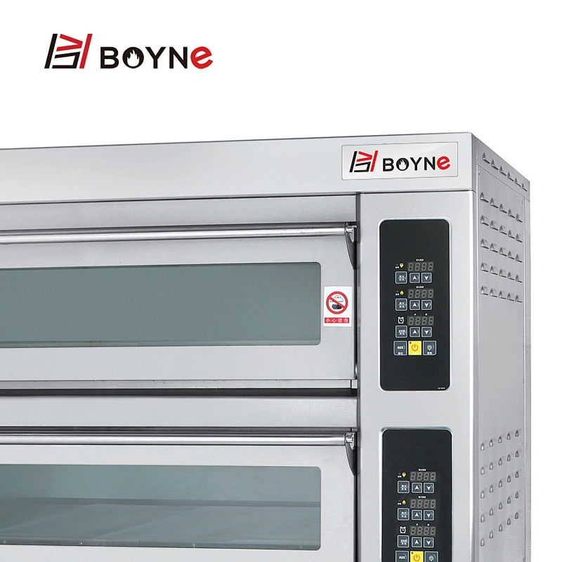 380V Microcomputer Control Commercial Stainless Steel Two Deck Six Trays Bakery Oven
