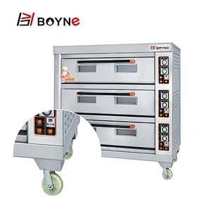 Stainless Steel 3 deck 6 trays gas bakery oven price/commercial bakery ovens for sale