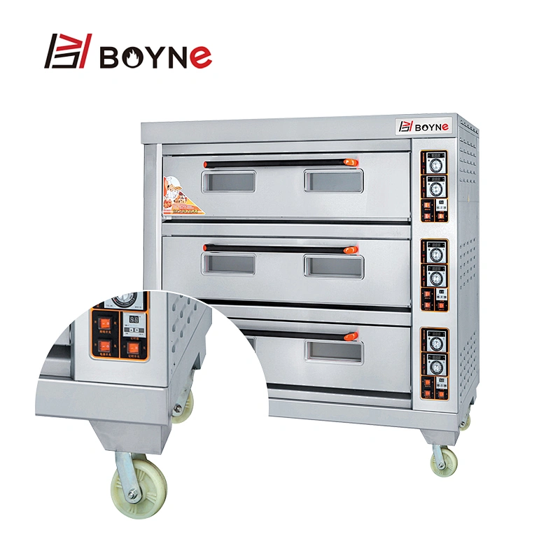 Stainless Steel 3 deck 6 trays gas bakery oven price/commercial bakery ovens for sale
