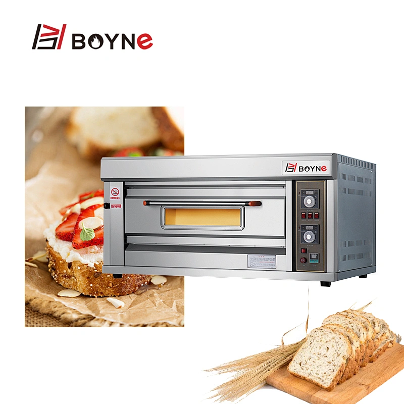 Gas Stainless Steel Single Deck Two Trays Commercial Bakery Equipment Deck Oven