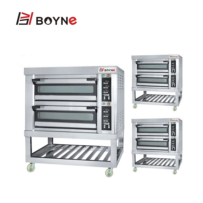 Commercial Stainless Steel Microcomputer Two Deck Four Trays 20-400 degreed Electric Oven