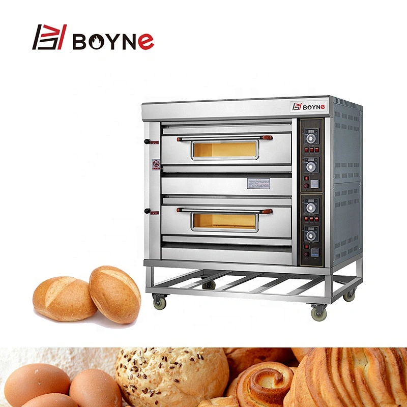 Food Shop Kitchen 2 Deck 4 Trays Bakery Oven Gas Baking Deck Oven