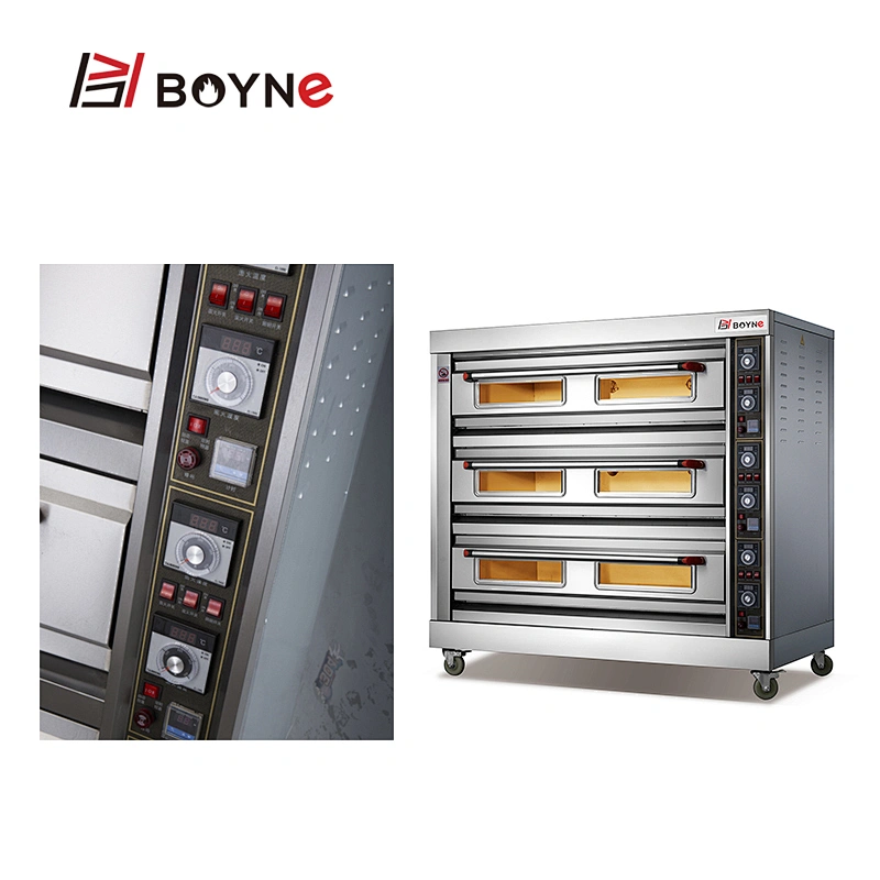 Commercial Mechanical Control Three Layers Nine Trays  Bakery Deck Oven For Baking