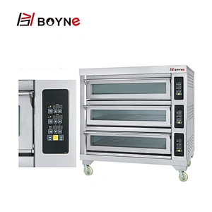 Commercial Bakery Shop Three Deck Nine Trays Microcomputer Electric Bakery Oven