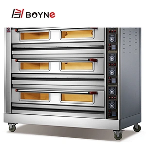 Commercial Mechanical Control Three Layers Nine Trays  Bakery Deck Oven For Baking
