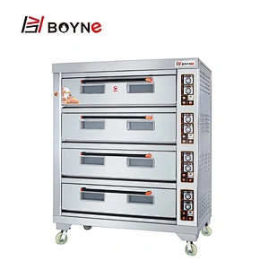 Big Capacity Commercial Bread Electric Stainless Steel Four Deck Twelve Trays Bakery Deck Oven