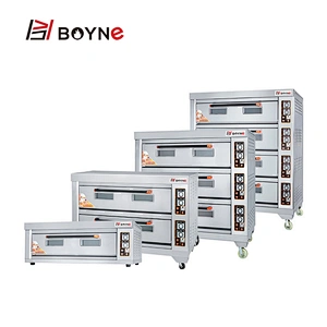 Commercial Temperature Control Baking Double Deck Six Trays Bread Bakery Oven