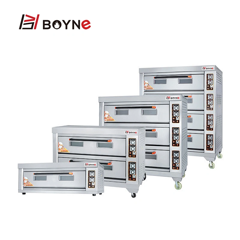 Commercial Temperature Control Baking Double Deck Six Trays Bread Bakery Oven