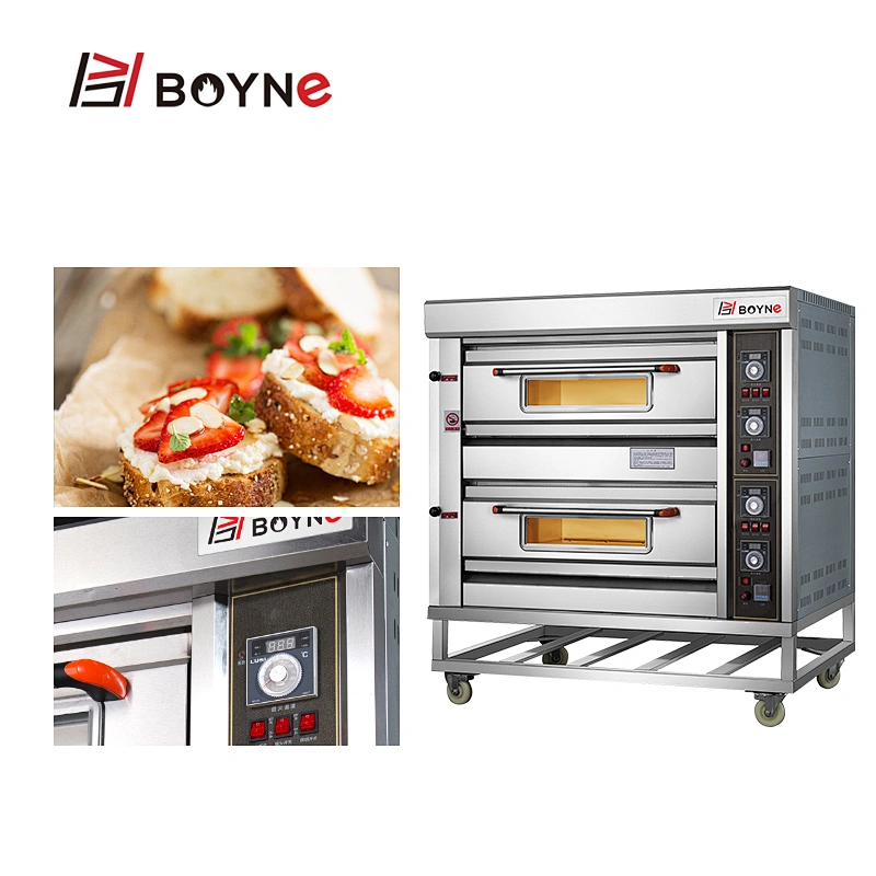 Commercial  Stainless Steel Gas Bakery Equipment Two layer Four Trays Bakery Oven