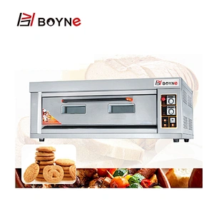 Commercial Bakery Shop Stainless Steel Gas One Deck Three Trays Bread Bakery Oven