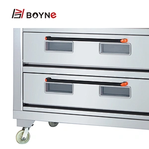 Commercial Temperature Control Baking Double Deck Six Trays Bread Bakery Oven