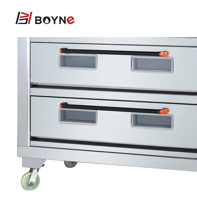 Commercial Temperature Control Baking Double Deck Six Trays Bread Bakery Oven