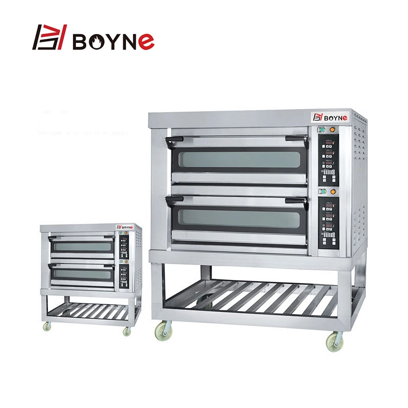 Commercial Stainless Steel Microcomputer Two Deck Four Trays 20-400 degreed Electric Oven