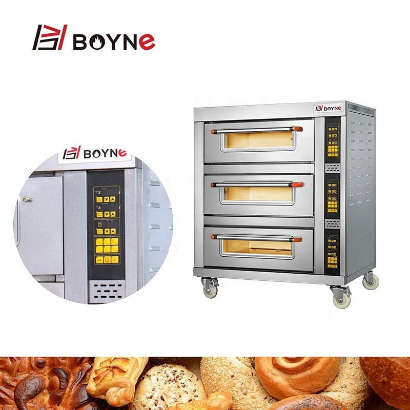 Micro Computer Electric Oven 3 Deck 6 Trays Bakery Oven For Bread Pizza