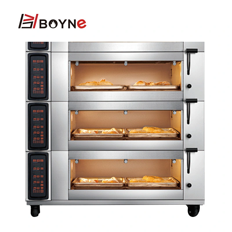 4 Deck 8 Plate Bakery Oven Electric Steam System Bread Oven For Pastry Cake