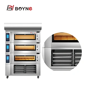 Bread Baking Liquid Crystal Display Intelligent Control LCD Screen 3 Deck 9 Plate Bakery Oven