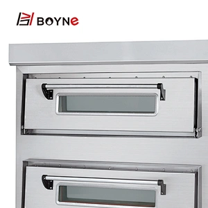 Stainless Steel Commercial High Temperature Gas Two Layer Pizza Bakery Oven