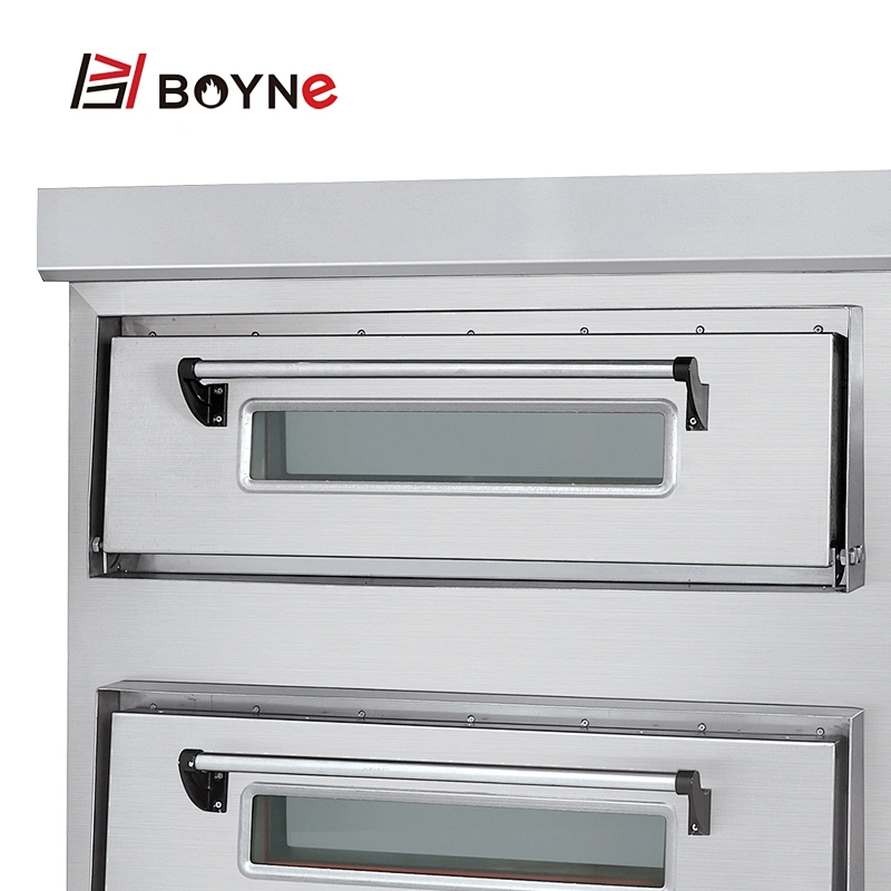 Stainless Steel Commercial High Temperature Gas Two Layer Pizza Bakery Oven