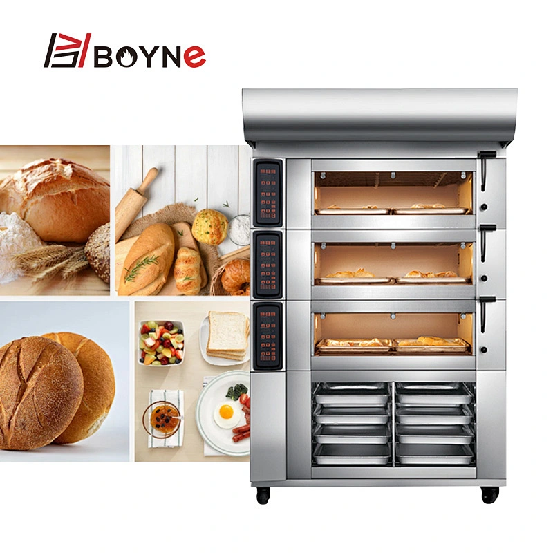 3 Layer 6 Tray Baking Oven For Pastry Bread Cookies Pizza Oven