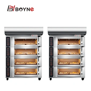 4 Deck 8 Plate Bakery Oven Electric Steam System Bread Oven For Pastry Cake