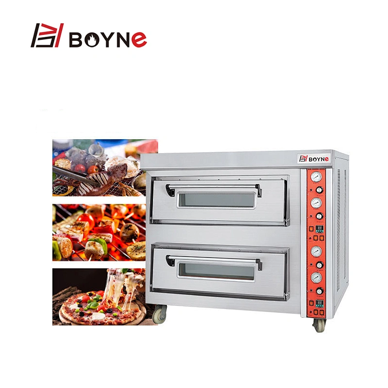 Stainless Steel Commercial High Temperature Gas Two Layer Pizza Bakery Oven