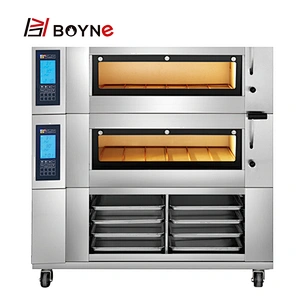 Bread Baking Liquid Crystal Display Intelligent Control LCD Screen 3 Deck 9 Plate Bakery Oven