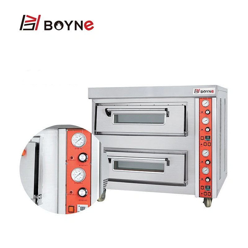 Stainless Steel Commercial High Temperature Gas Two Layer Pizza Bakery Oven