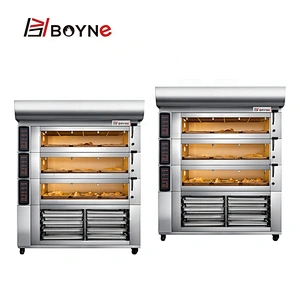 Bakery Oven Three Deck Nine Tray With Insert Cabinet Commercial Baking Oven