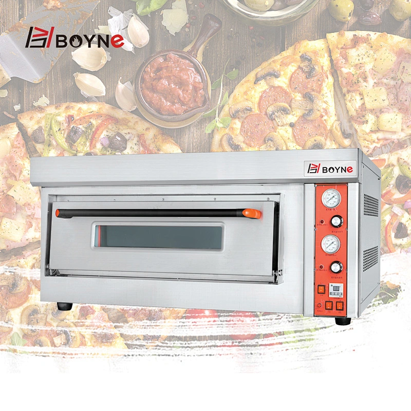 Commercial Gas Stainless Steel Single Layer Pizza Bakery Oven With Stone