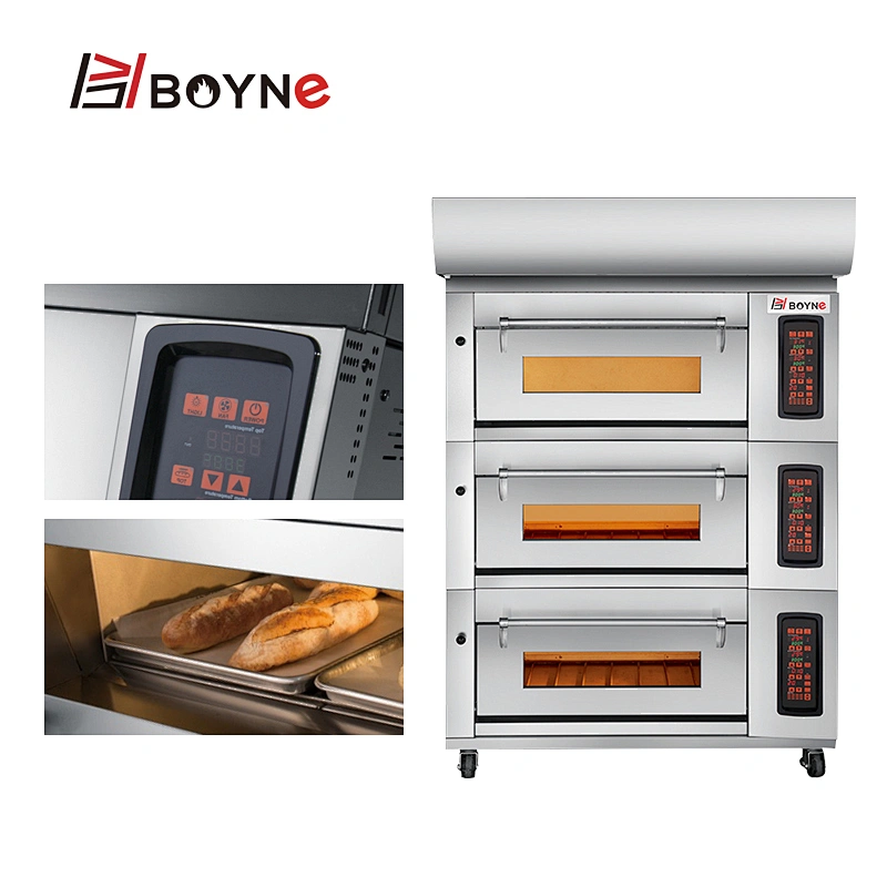 Smart Control Baking Oven 3 Deck 6 Tray Bread Baking Oven With Steam Function