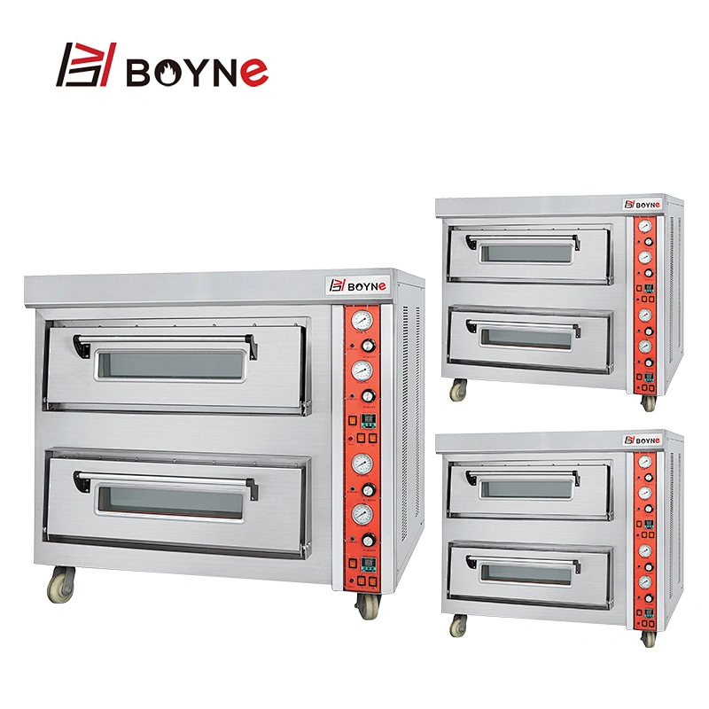 Stainless Steel Commercial High Temperature Gas Two Layer Pizza Bakery Oven