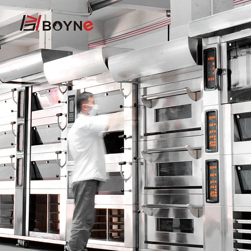 Bakery Oven Three Deck Nine Tray With Insert Cabinet Commercial Baking Oven