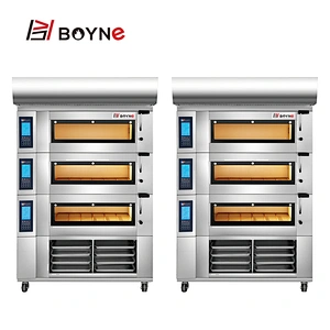 Bread Baking Liquid Crystal Display Intelligent Control LCD Screen 3 Deck 9 Plate Bakery Oven
