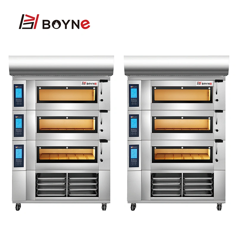 Bread Baking Liquid Crystal Display Intelligent Control LCD Screen 3 Deck 9 Plate Bakery Oven