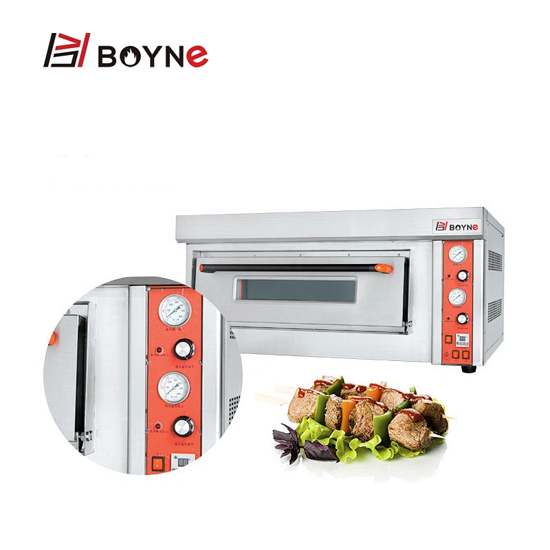 Commercial Gas Stainless Steel Single Layer Pizza Bakery Oven With Stone