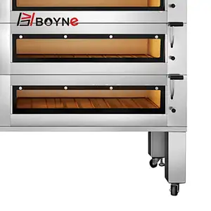 Touch Screen Visible Window Bakery Deck Oven With Three Layer Nine Trays