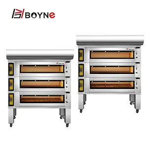 Stainless steel Commercial Three Deck Six Trays Electric Bakery Oven