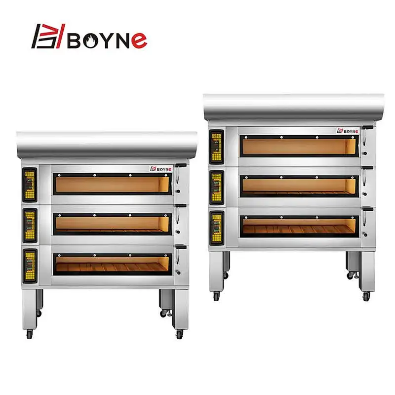 Stainless steel Commercial Three Deck Six Trays Electric Bakery Oven